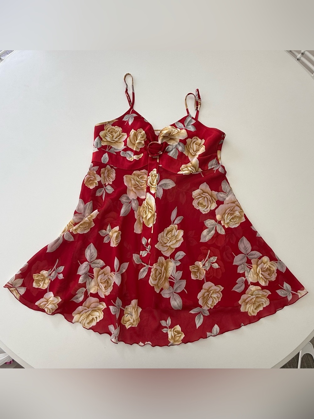 Victoria Secret Red Floral Babydoll Size Small